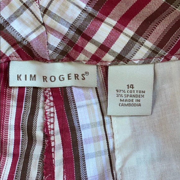 NWT KIM ROGERS PLAID SHORTS - 14 - Picture 4 of 5
